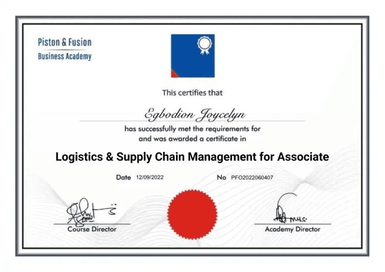A Sample of the Logistics & Supply Chain Management Certificate