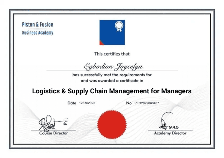 A Sample of the Logistics & Supply Chain Management Certificate